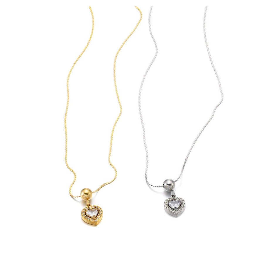 Lokaer Anhänger-Halskette, 18 Karat vergoldeter Edelstahl, Kristall, Unisex - Bild 2