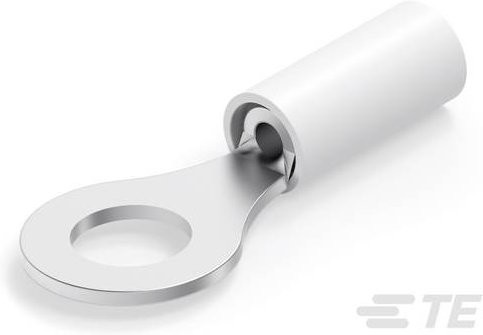 TE Connectivity Ringkabelschuh silber, Querschnitt max. 0,518 mm², Loch-Ø 4,34 mm, teilisoliert - Bild 1