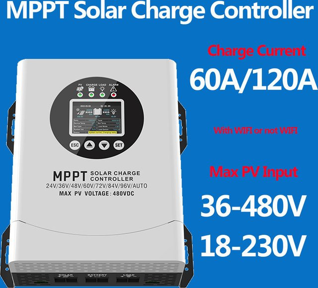 EVSOLAR MPPT Solar-Laderegler mit WLAN, PV-Eingang 36-480V oder 18-230V, Farbe Weiß - Bild 1