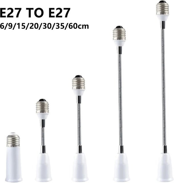 GGBEE Flexibler E27 auf E27 Lampensockelhalter Adapter mit 6 cm Länge - Bild 1