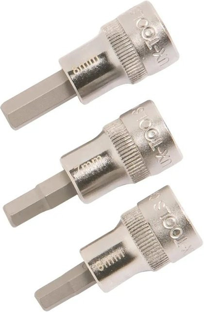 LUX-TOOLS 3-teiliges Steckschlüssel Set aus Chrom-Vanadium in Silber mit TX40 TX45 TX50 - Bild 1