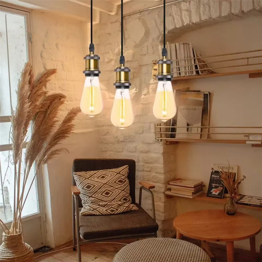 JOYINLED Vintage Industrie Loft LED Pendelleuchte aus Aluminium in Silber mit E27 Fassung für Esszimmer und Küche - Bild 1