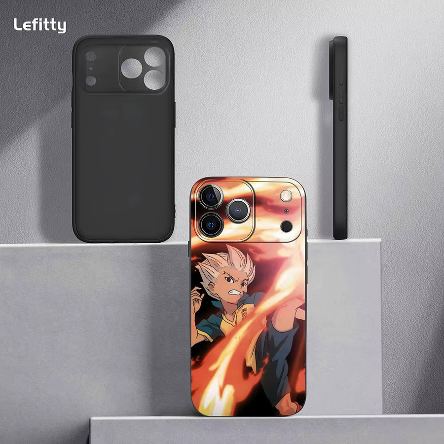 Inazuma Eleven S Anime Handyhülle für iPhone 11 bis 17 Pro Max Plus Mini, Schwarz Frosted Soft Shell - Bild 4