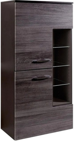 Premium Living Midischrank Florida in Grau mit Soft-Close-Türen und offenen Regalfächern, B/T/H: 65 x 35 x 130 cm