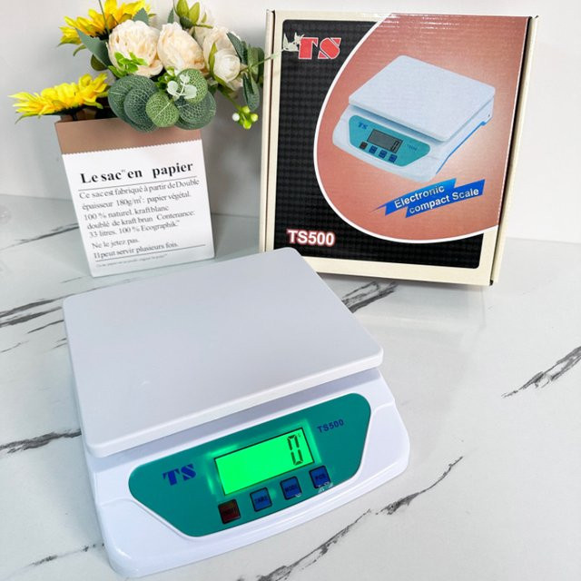 Lionet Präzisions-Digitalwaage mit LCD-Display, weiße Elektronische Lebensmittelwaage bis 30 kg mit 1 g Genauigkeit - Bild 1
