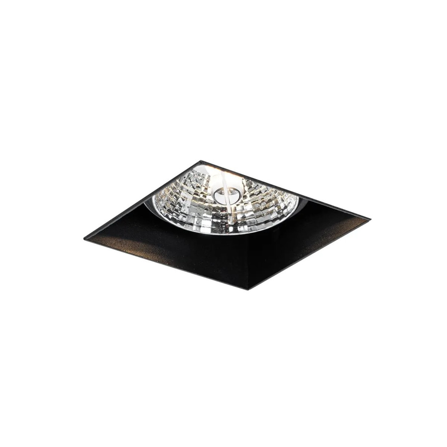 QAZQA Moderner Einbaustrahler Oneon Schwarz aus Stahl, quadratisch, GU10, ohne Rand - Bild 2