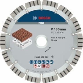 Bosch Diamanttrennscheibe Best for Abrasive für Beton und Stein, Farbe: Silber, Durchmesser: 180 mm, Bohrung: 22,23 mm, Dicke: 2,4 mm, Nutenbreite: 12 mm - Bild 1