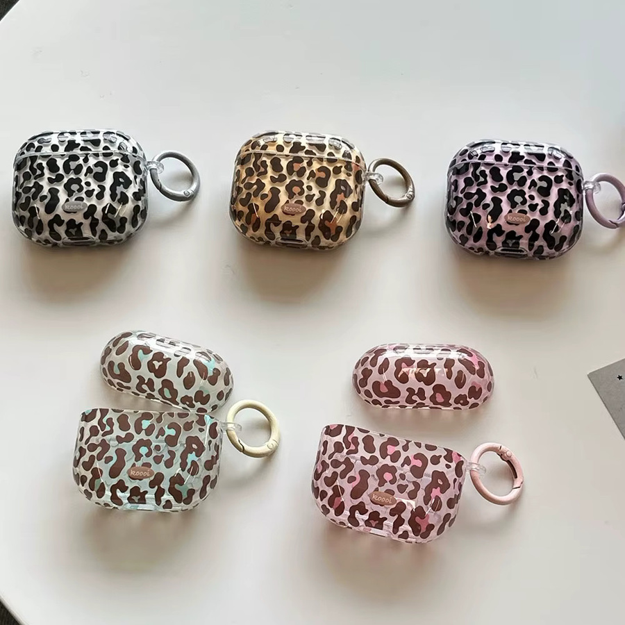 Meetsweet AirPods Pro Hülle mit Leopardenmuster und Tiger Spots, Softcover für AirPods Pro 1, 2 und 3 sowie AirPods 1, 2, 3 und 4, transparent multicolor - Bild 2