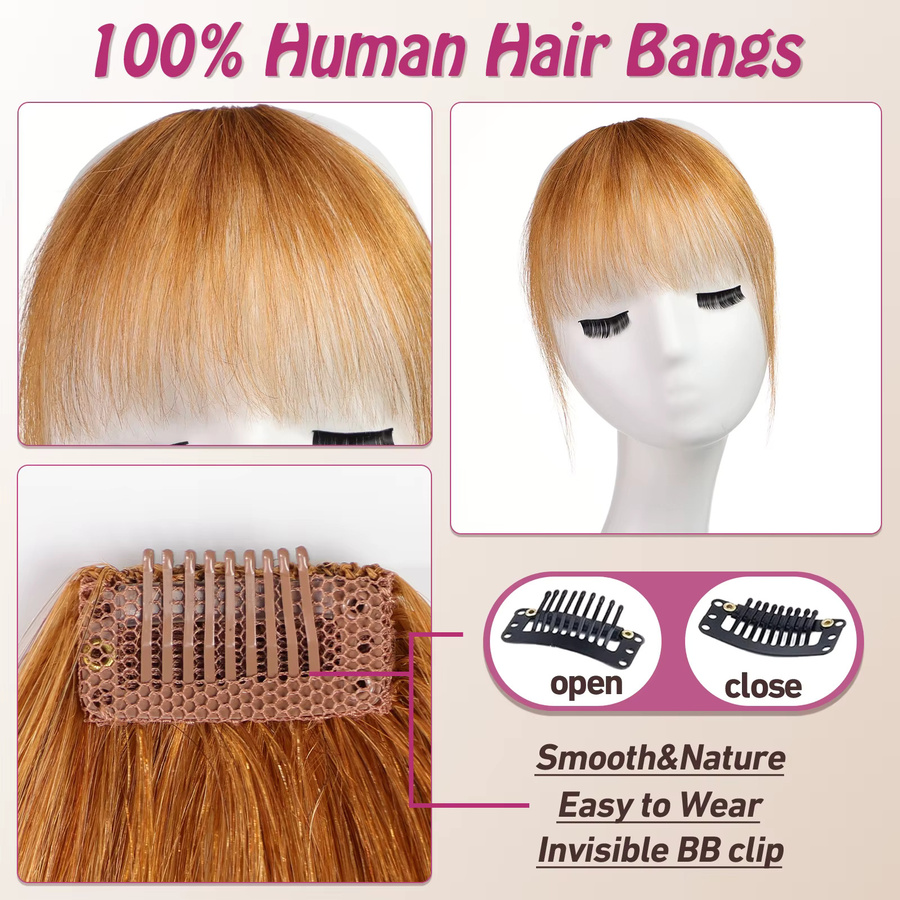 HAIRCUBE Echthaar-Pony, Orange Ombre, Damen - Bild 3