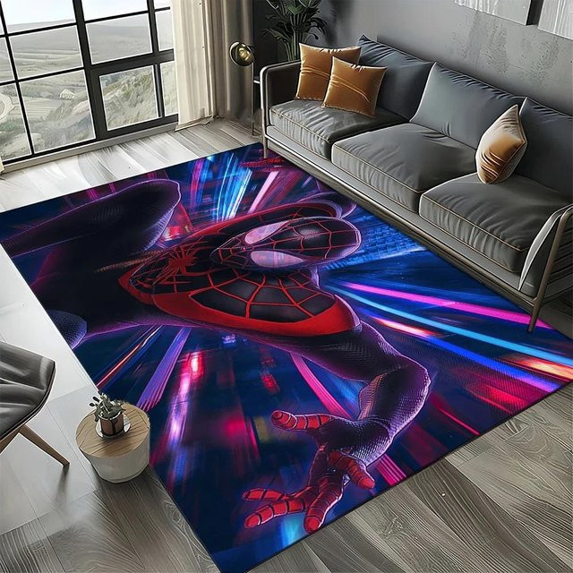 MINISO Disney Marvel SpiderMan Teppich mit Kinder-Motiv, rutschfest und waschbar, B/B: 80 x 120 cm, mehrfarbig - Bild 1