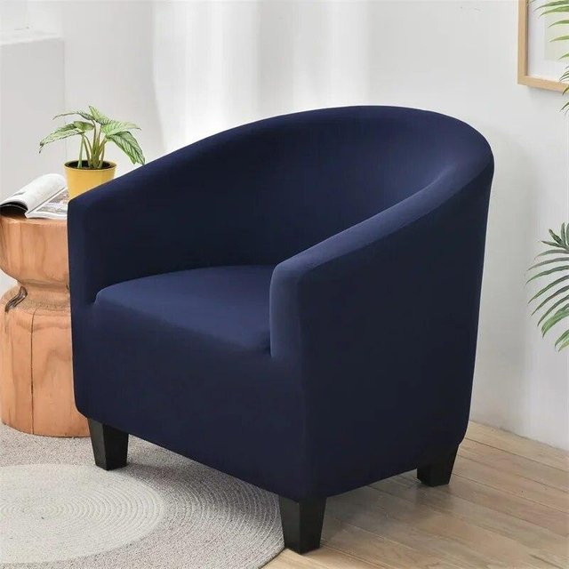 BC-Warm Home Sessel-Bezug Relax-Stretch in Blau, elastischer Schonbezug für Einsitzer und Club-Sofas, waschbar und rutschfest - Bild 1