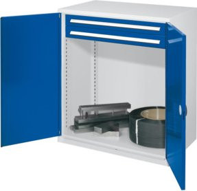 Kappes Schwerlastbeistellschrank Mod. 64 in Grau mit Doppelwandtüren, 2 Schubladen und Ausstattung, B/T/H: 60 x 60 x 111 cm - Bild 1
