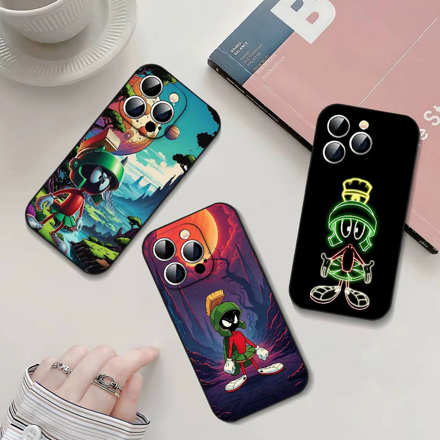 Handyhülle Cartoon M-Marvin The-Martian in Schwarz passend für iPhone 17, 16, 15, 14, 13, 11 Pro Max, Plus, X, XR, XS Max und 13 Mini - Bild 2