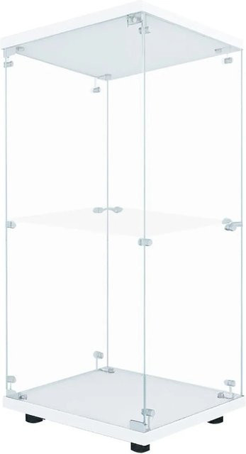 PXloue Standvitrine mit LED-Beleuchtung und Glastüren in Weiß, B/T/H: 40 x 36 x 86 cm - Bild 1