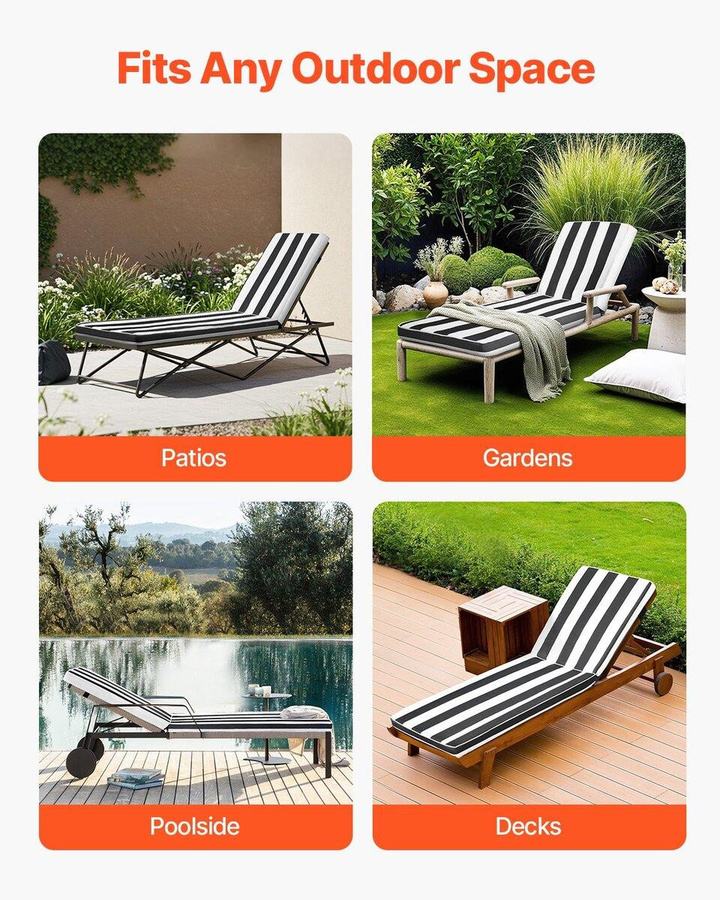 Set aus 2 Outdoor-Liegestuhl-Kissen von Buying Solutions, MB, wasserabweisend und UV-beständig, Polyestergewebe, B/H/T: 89 x 56 x 71 cm - Bild 3