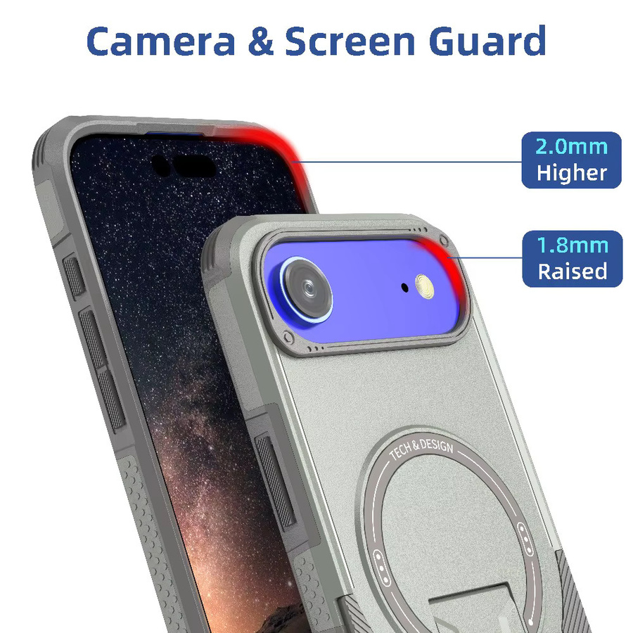 szHAIyu Magnetische stoßfeste Handyhülle mit unsichtbarer Halterung für iPhone, Farbe: Pink - Bild 4