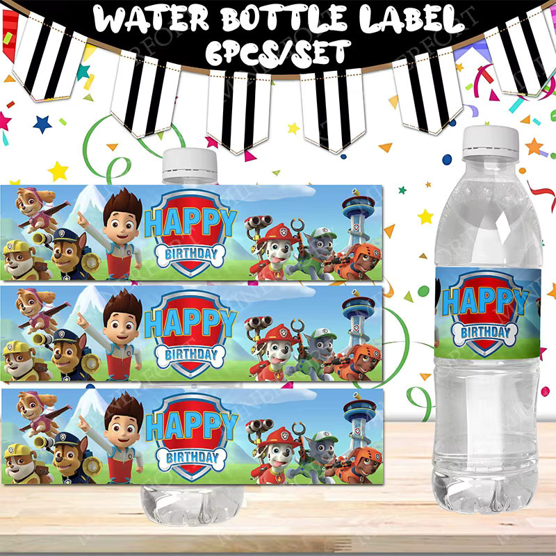 Paw Patrol Aufkleber mit Cartoon-Hundemotiven in Mehrfarbig für Wasserflaschen und Trinkbecher - Bild 2