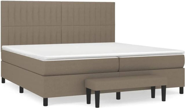 vidaXL Boxspringbett mit Matratze Hybrid-Design in Taupe, B/T/H: 200 x 200 x 203 cm - Bild 1