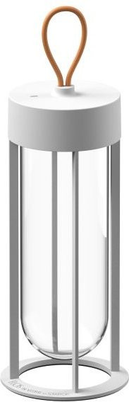 Flos In Vitro Unplugged Akkuleuchte Tischleuchte aus Aluminium und Glas in Weiß, dimmbar mit LED und Touch-Bedienung - Bild 1