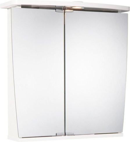 JOKEY Spiegelschrank mit LED-Beleuchtung und Steckdose, 2-türig, Weiß, B: 58 cm, H: 59,5 cm - Bild 1
