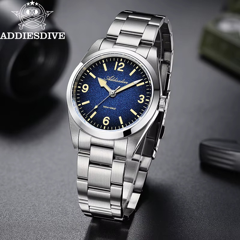 ADDIESDIVE Armbanduhr, Quarz, Edelstahl, 36 mm, Blau, Herren - Bild 5