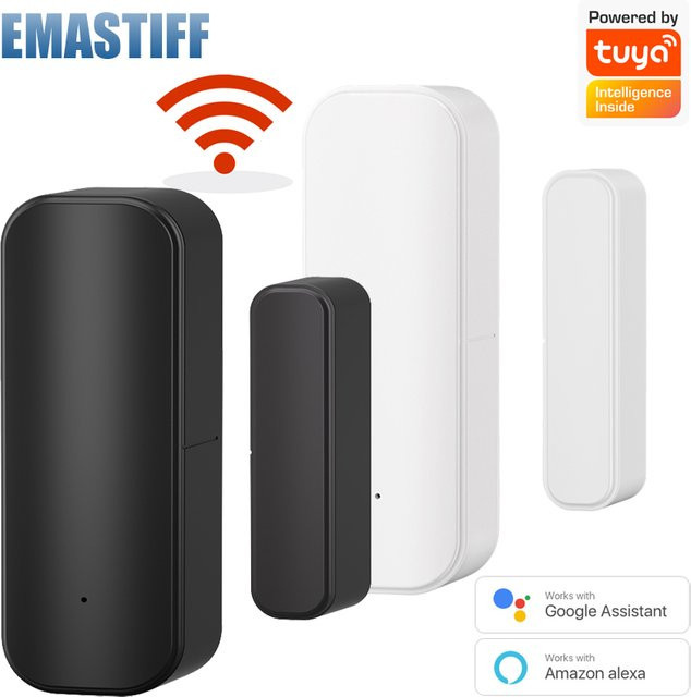 eMastiff WLAN-Türsensor Smart Home Öffnungs- und Schließdetektor in Schwarz mit Smartlife App-Steuerung, kompatibel mit Tuya Smart, Alexa und Google Home - Bild 1