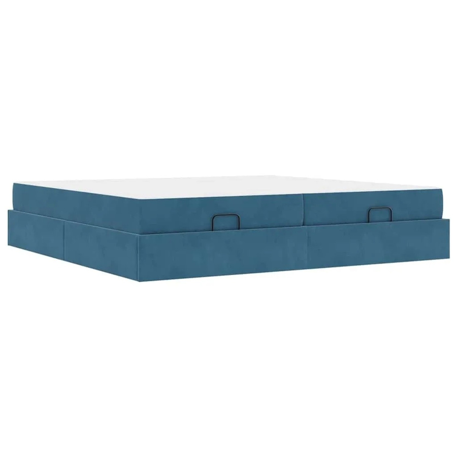 vidaXL Bettgestell aus Samt in Blau mit Schubladen im modernen Design, B/T/H: 200 x 200 x 43,5 cm - Bild 2