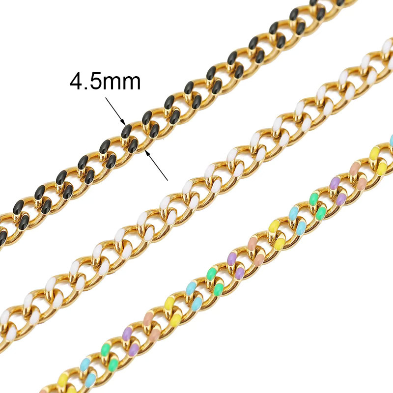 Aclovex Halskette Edelstahl, Gold, 4,5 mm, 1 Meter - Bild 2