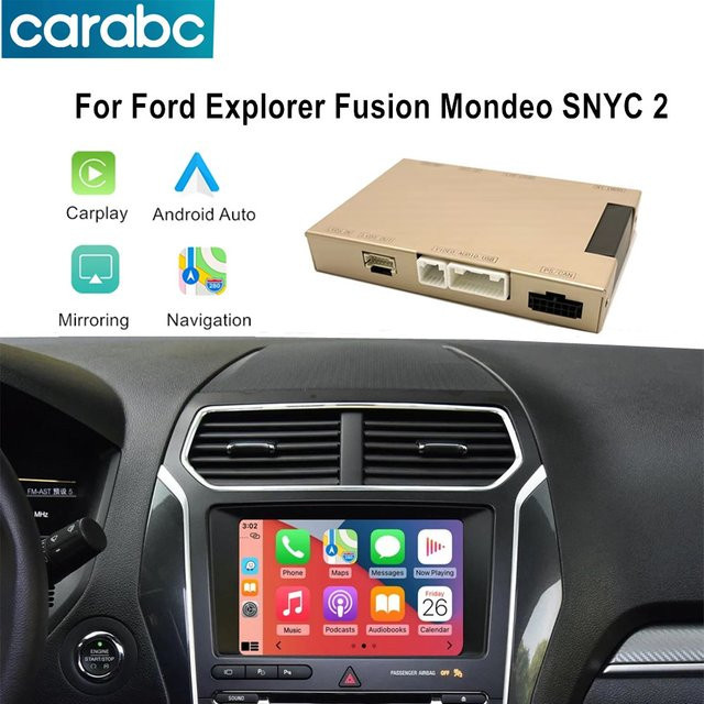 CARABC Wireless CarPlay und Android Auto Interface für Ford Explorer, Fusion und Mondeo mit Sync 2, inklusive Mirror Link und AirPlay via Wi-Fi und Bluetooth - Bild 1