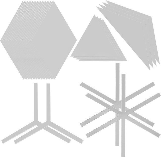 OutsideWorld DIY Spiegel Wandaufkleber aus Acryl in Silber für Wohnzimmer und Schlafzimmer, geometrisches Design - Bild 1