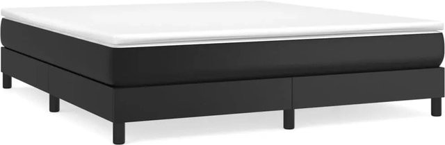 vidaXL Boxspringbett in Schwarz aus Kunstleder, B/T/H: 180 x 200 x 25 cm - Bild 1