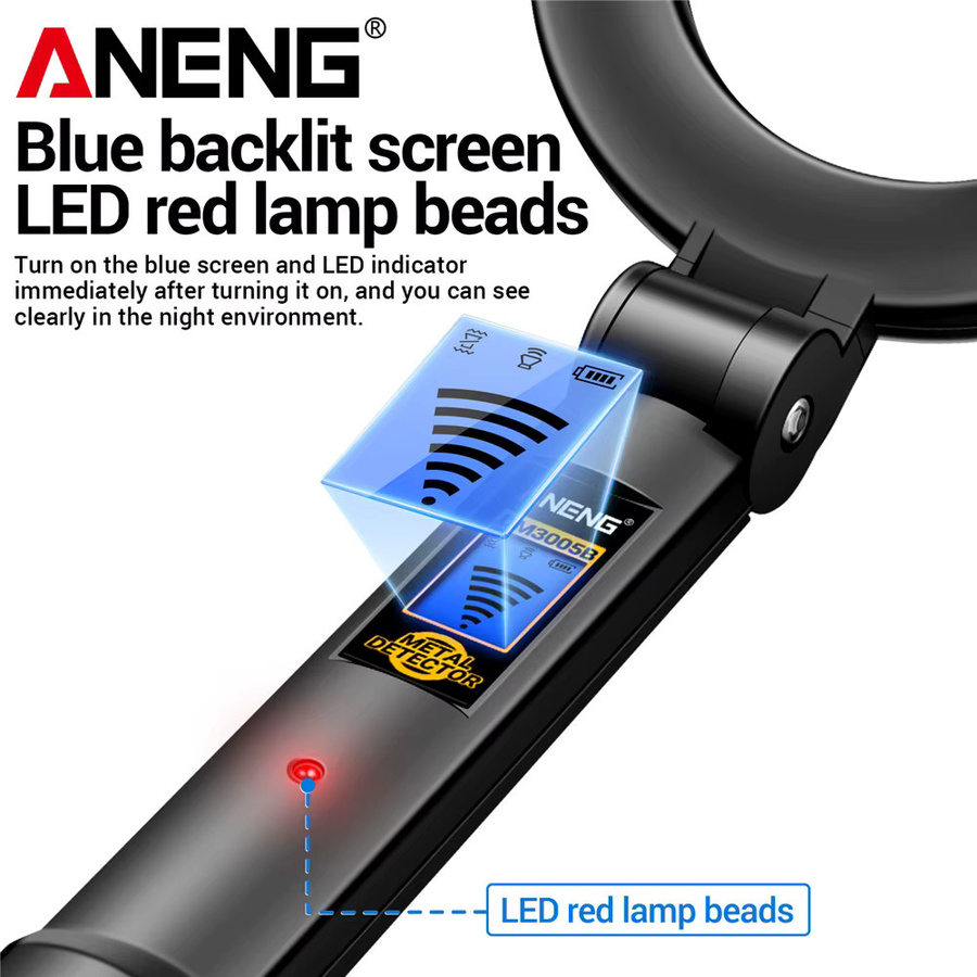ANENG DM3005B Handheld Metall Detektor mit LED-Bildschirm und Vibrationsalarm in Blau - Bild 3