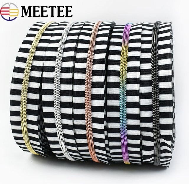 Meetee Nylon-Reißverschlussbänder in Gold und Multicolour für Kleidung und Taschen als DIY-Nähzubehör - Bild 1