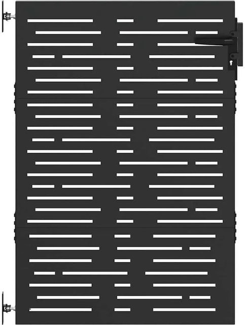 vidaXL Gartentor aus pulverbeschichtetem Stahl in Schwarz, B/H: 125 x 125 cm, semi-transparent - Bild 1