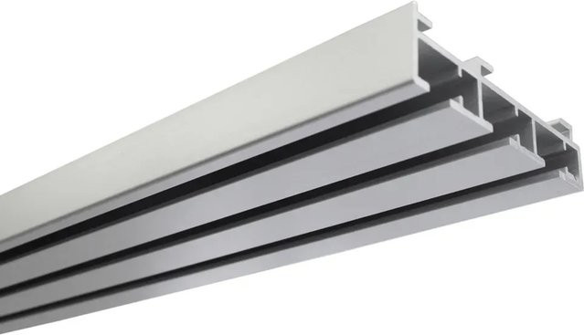 Gardinia Flächenvorhangschiene 3-läufig aus Aluminium in Silber, Länge: 160 cm - Bild 1