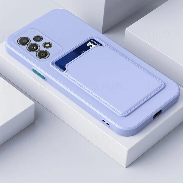 Silikon Portemonnaie Hülle für Samsung Galaxy A52 5G in Purple mit Kartenhalter und Steckplatz Abdeckung - Bild 1