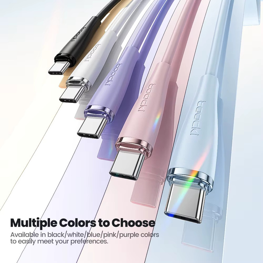 Toocki USB C zu USB C Kabel 60 W PD Schnellladekabel 3A in Blau - Bild 3