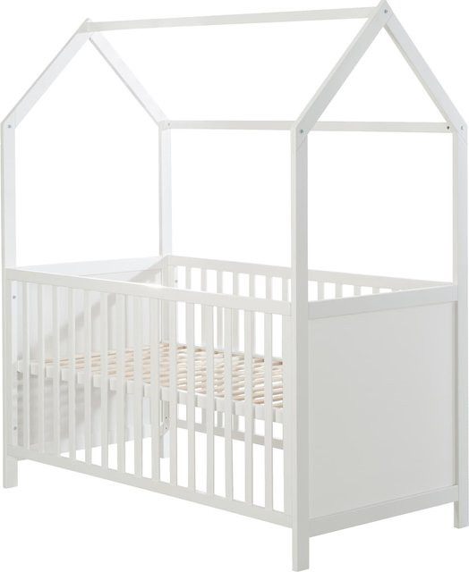 Roba Hausbett aus Massivholz für Kinder, weiß, FSC-zertifiziert, B/L: 70 x 140 cm - Bild 1