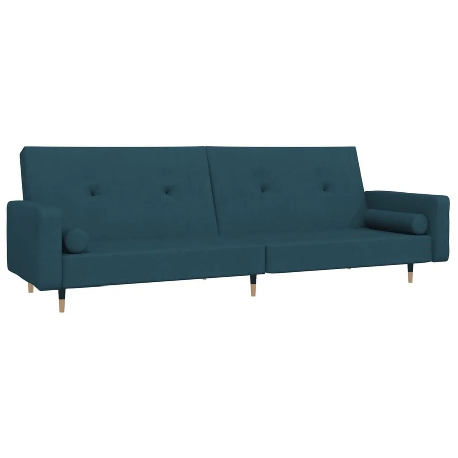 vidaXL Schlafsofa 2-Sitzer Click-Clack mit 2 Kissen in Blau aus Samt - Bild 2