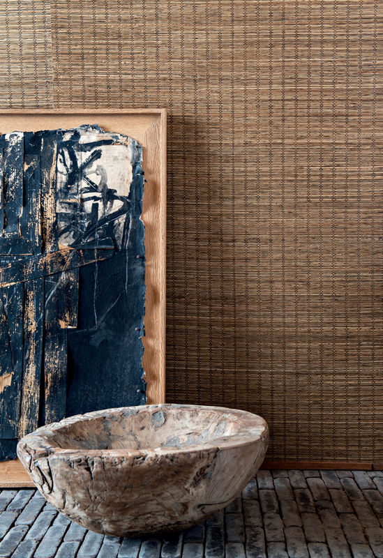 CMO Paris Tapete Papyrus Tressé in Tabac Braun mit Natur-Design und Boho-Stil aus Vlies - Bild 2