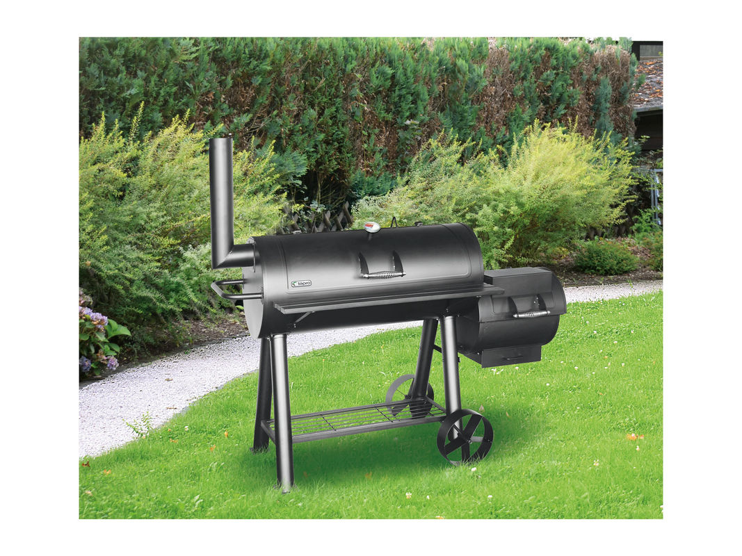 Tepro Milwaukee Holzkohle Smoker mit Deckelthermometer in Schwarz B: 171 cm, H: 78,5 cm, T: 151 cm - Bild 4