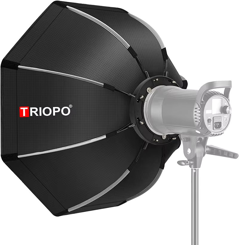 Triopo Tragbare Bowens Mount Softbox Achteck mit Regenschirm-System und Tasche für Fotostudio und Outdoor-Fotografie, Durchmesser: 55 cm - Bild 2