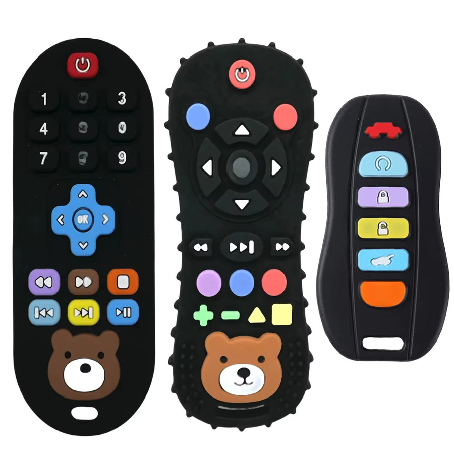 Bunter Silikon Beißring in Fernbedienungs-Design für Babys, BPA-frei und sicher zum Zahnen - Bild 5