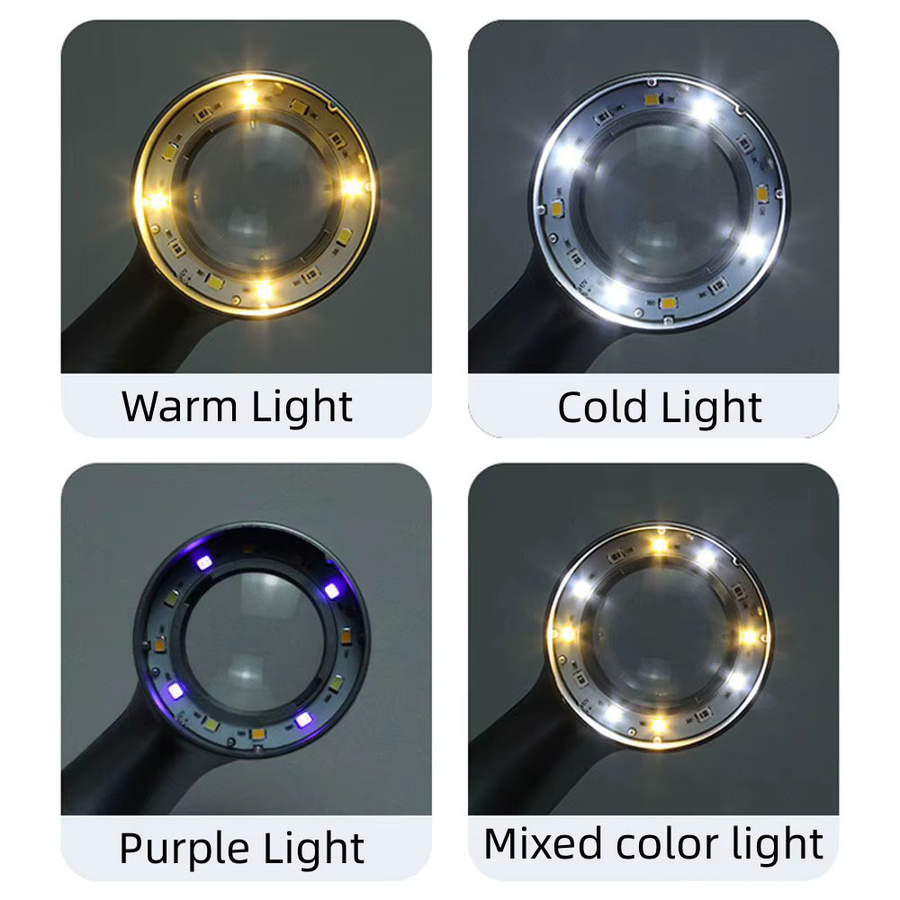 xiyear Leselupe, mit LED-Beleuchtung, Silver - Bild 3