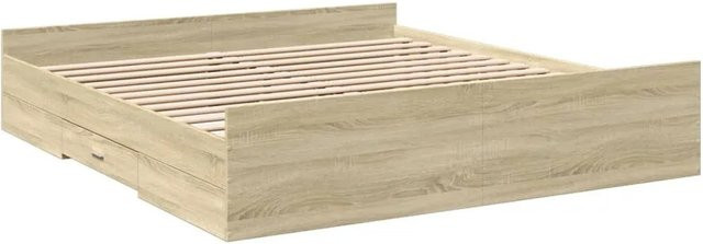 vidaXL Bettgestell mit Schubladen Sonoma-Eiche, Farbe Braun, B/T/H: 180 x 200 x 40 cm - Bild 1