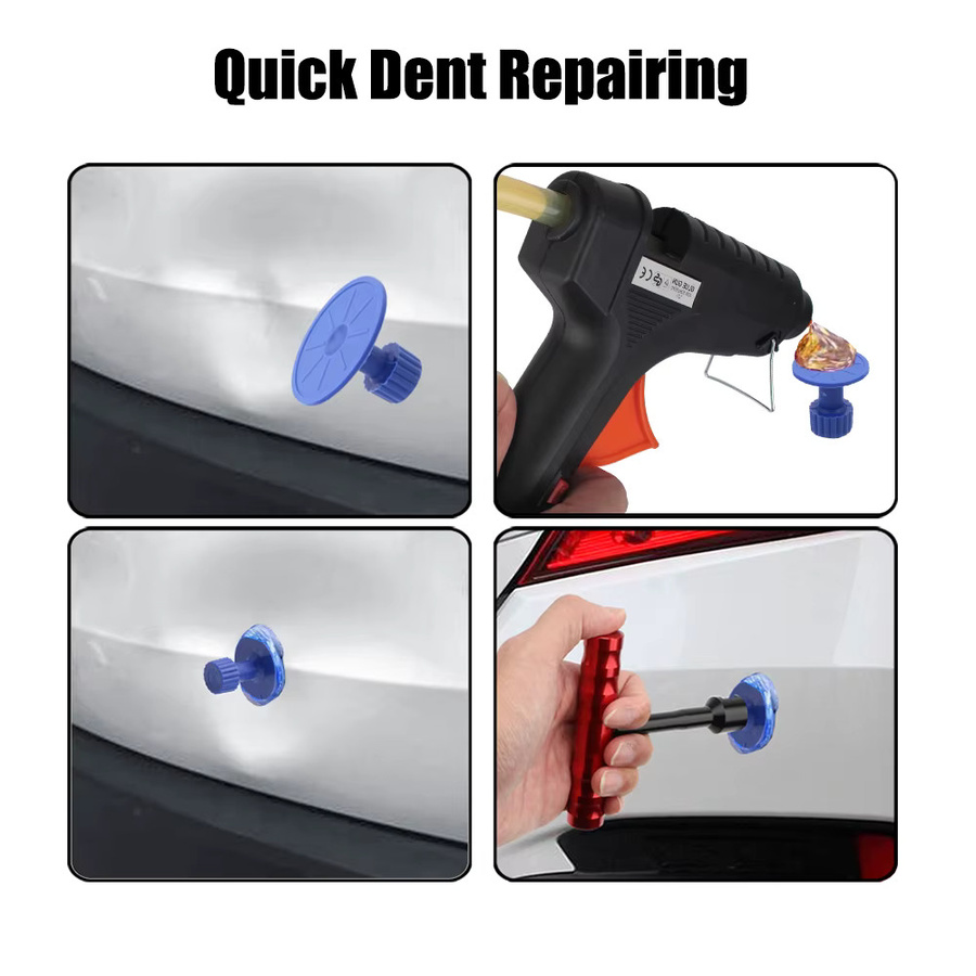 Auto Dellen Reparatur Set mit Heißklebepistole und 5 Klebesticks 11mm, 12V 40W Anschluss über Zigarettenanzünder, Schwarz - Bild 4