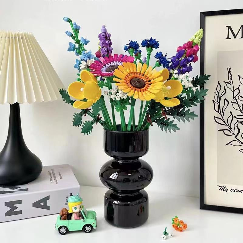 Künstliche Rosen und Chrysanthemen als dekoratives Blumenbouquet in Multicolour für deine Tischdekoration - Bild 3