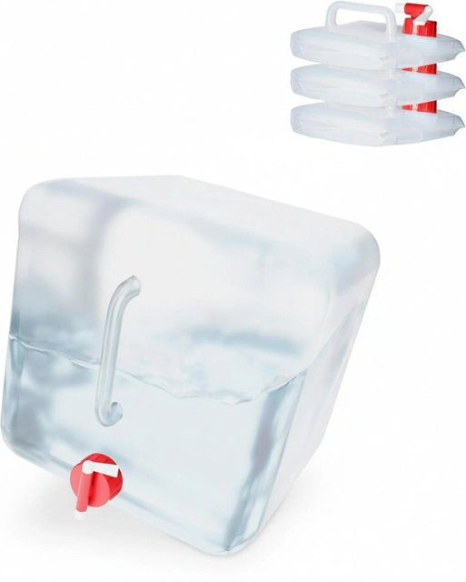 Relaxdays Faltkanister 4er Set aus Kunststoff in Transparent Rot, BPA-frei, B/T/H: 27 x 25 x 29 cm - Bild 1