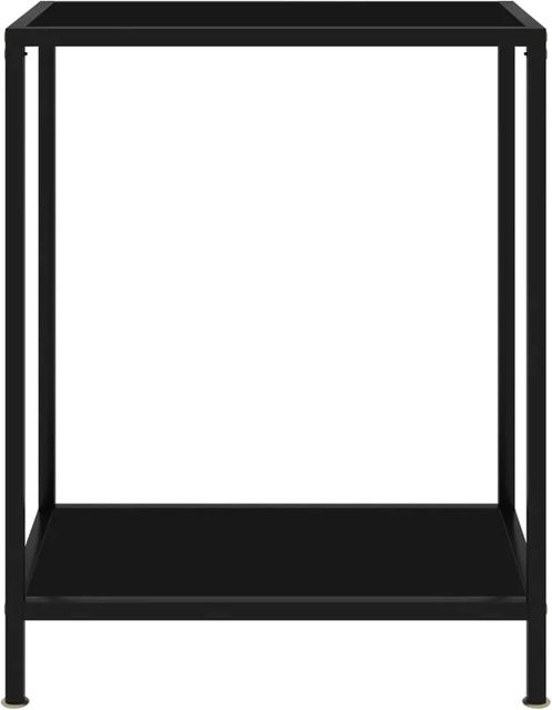 vidaXL Konsolentisch aus Hartglas und pulverbeschichtetem Stahl in Schwarz, B/T/H: 60 x 35 x 75 cm - Bild 1