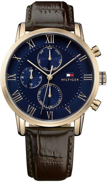 Tommy Hilfiger Chronograph, Leder, Edelstahl, 44 mm, Herren - Bild 1